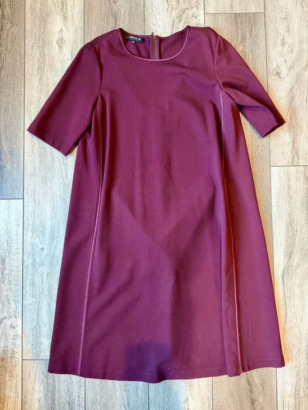 Lafayette 148 New York Shift Dress Size M Maroon